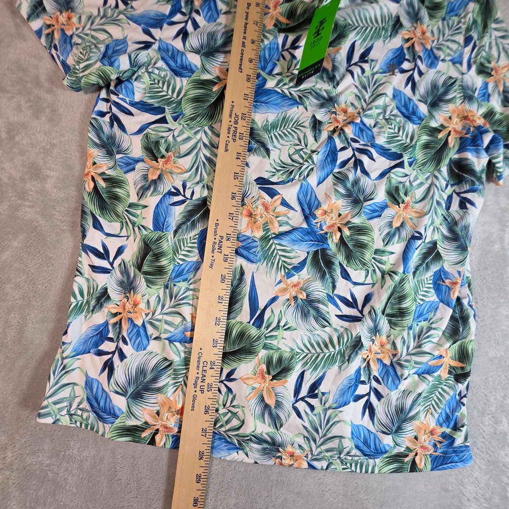 IZOD Golf Men's Swingflex Elite Tropical Floral Polo Shirt Size M New - Picture 4 of 8